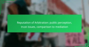 Reputation of Arbitration: public perception, trust issues, comparison to mediation