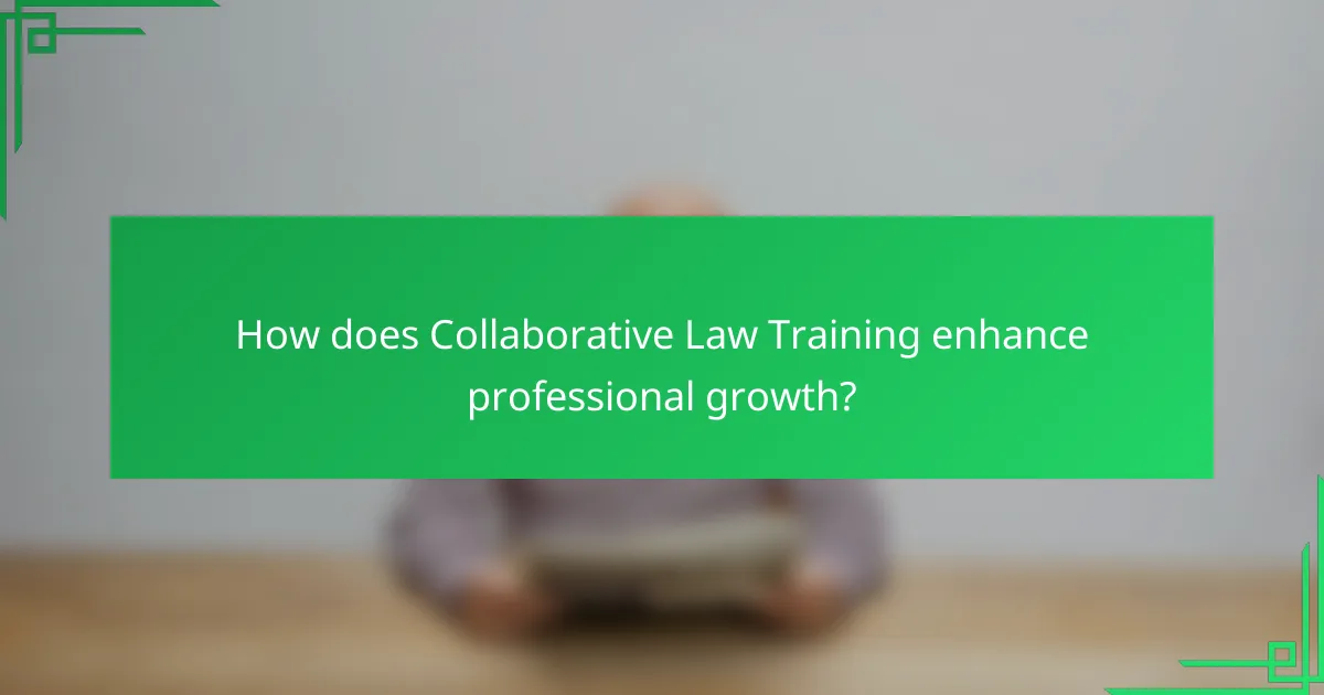 How does Collaborative Law Training enhance professional growth?