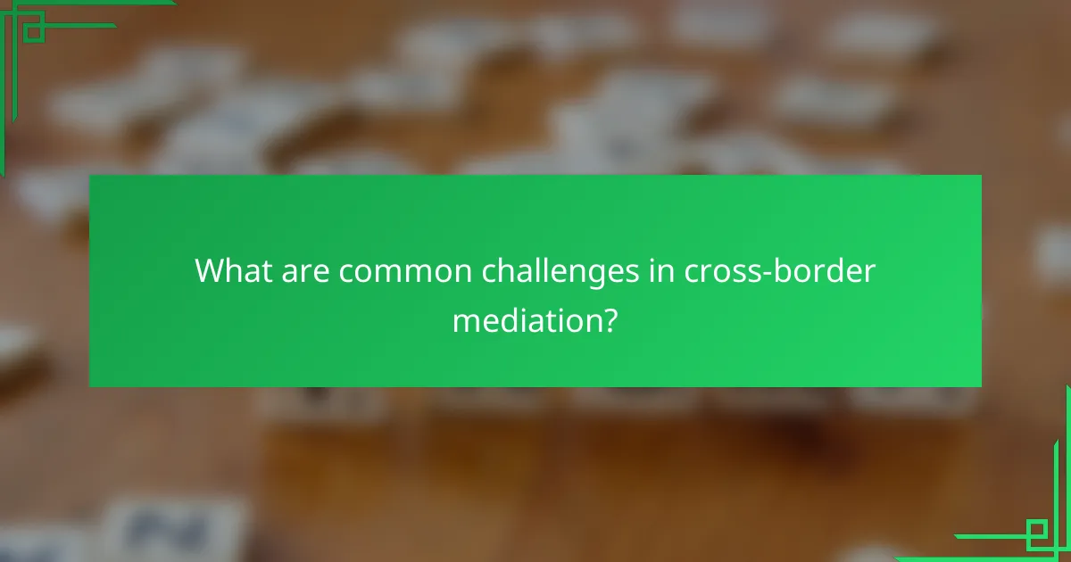 What are common challenges in cross-border mediation?