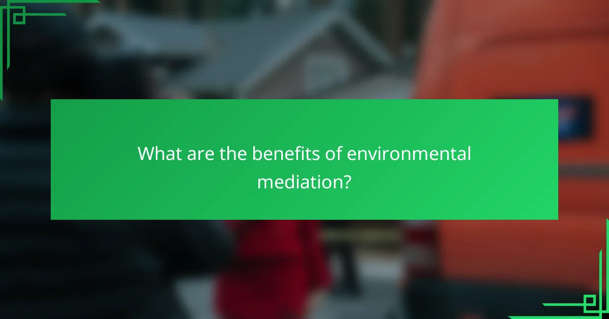 What are the benefits of environmental mediation?