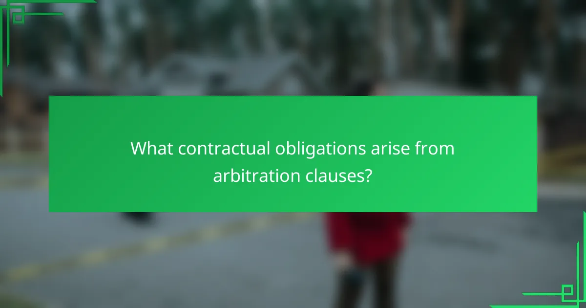 What contractual obligations arise from arbitration clauses?